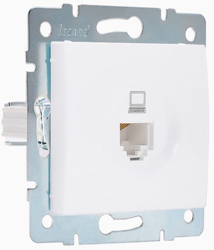 Розетка компьютерная без рамки Lezard Karina 1-м. RJ45 5e белый картинка